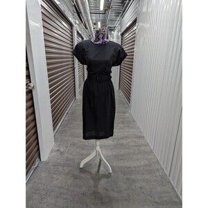 Vintage California Girl Size 12 Black Belted Dress Made in USA